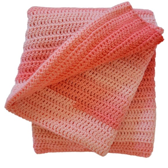 Hand Crafted Other - 🎉HP🎉NEW Handmade Crochet Ombre Sea Coral Blanket /Throw